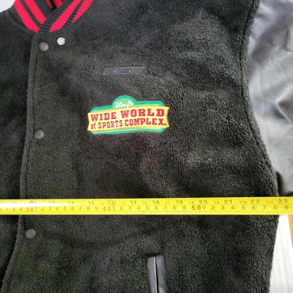 VTG Disney Wide World of Sports Bomber Varsity Jacket SZ M y2k Black - Picture 10 of 11